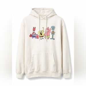 SpongeBob SquarePants Hoodie Size L Graphic Cartoon Nickelodeon Pullover Sweatsh